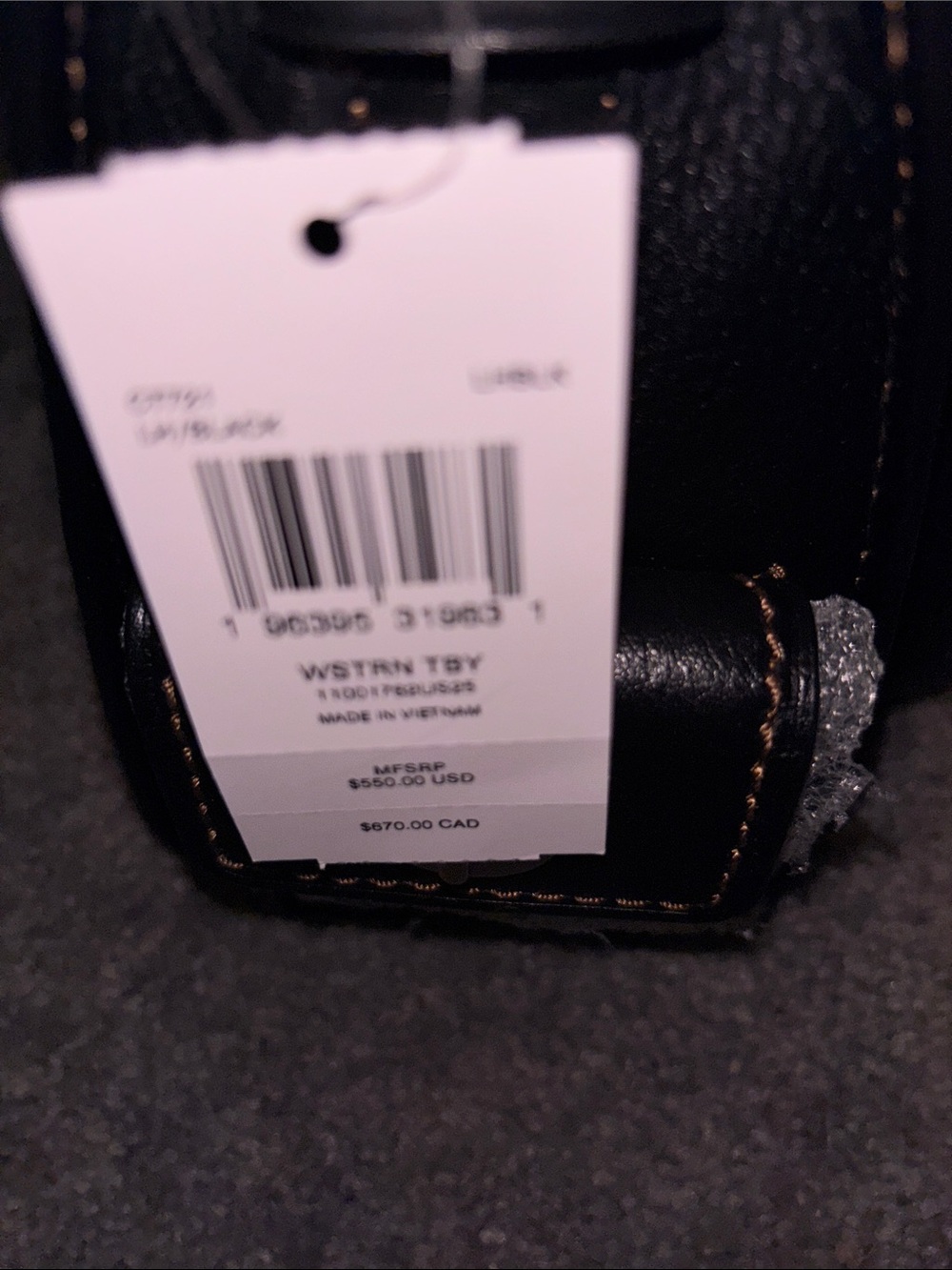 Coach Western Tabby Black Leather Crossbody with Signature C Buckle - Picture 2 of 11